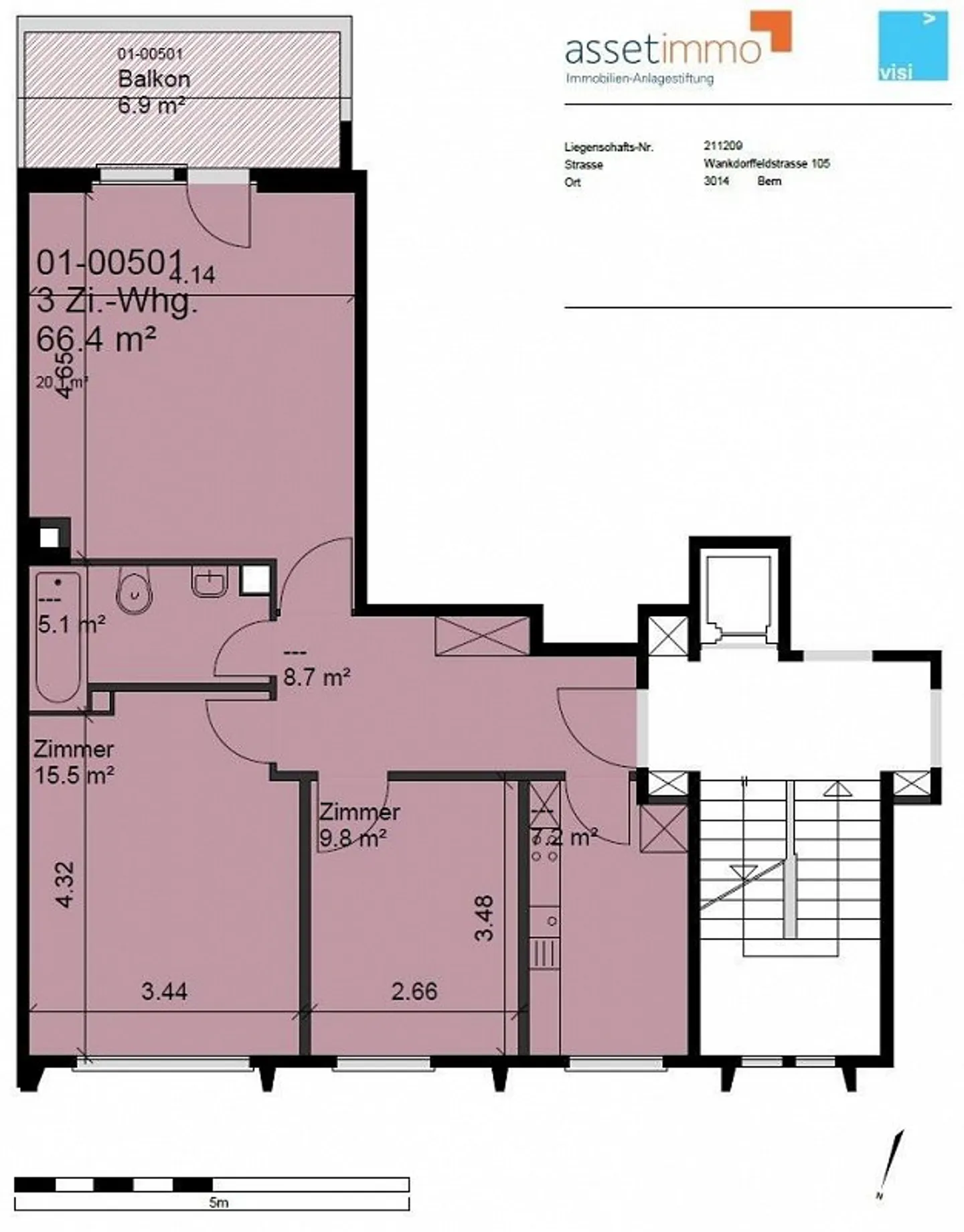 Appartamento 3 locali vicino alla città di 66 m² al 3° piano - Foto 8 di 8