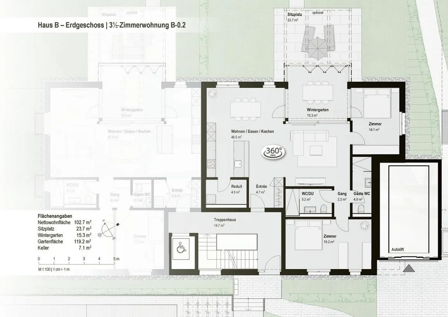 3½-Room Ground Floor Apartment with Winter Garden, Patio, and Garden - Photo 7 of 22