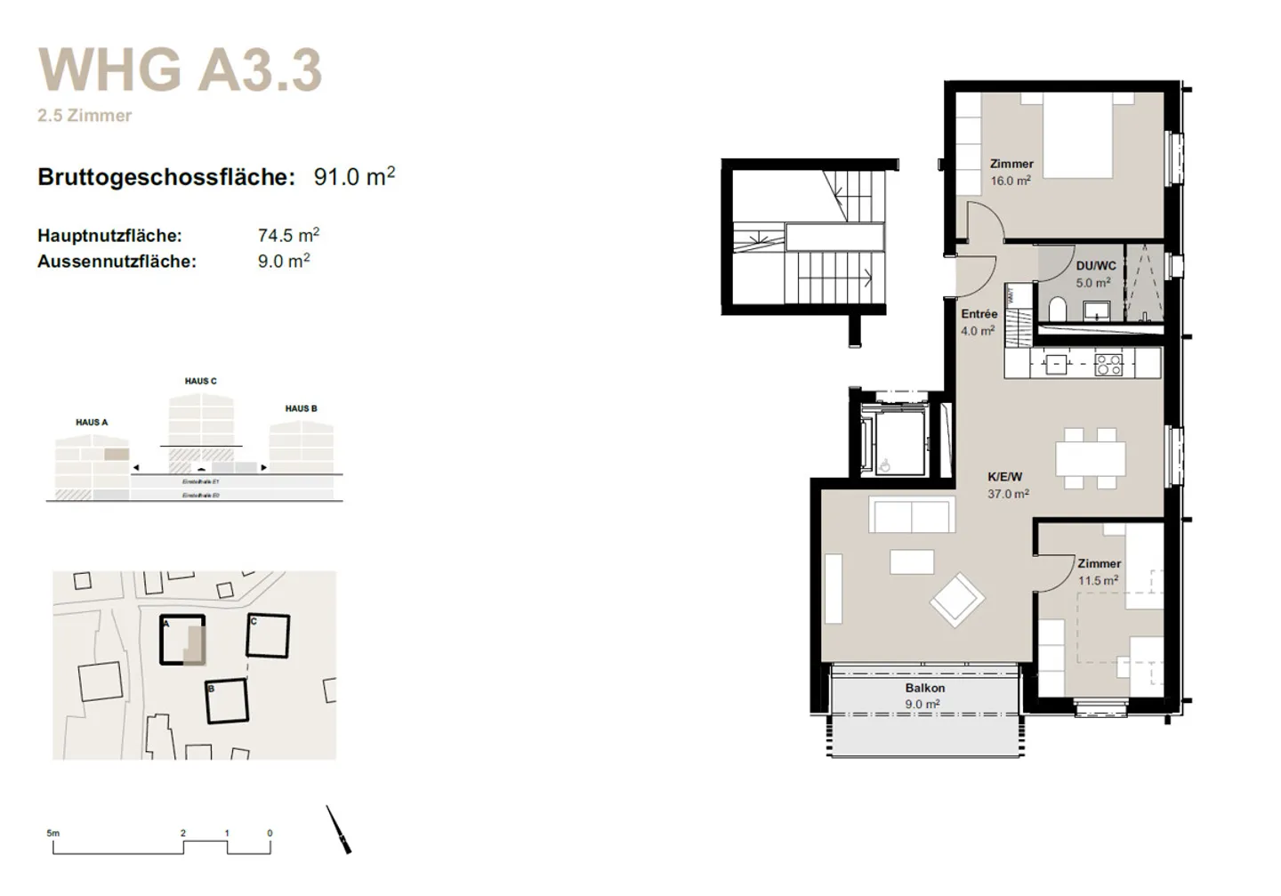 Modernes 3.5-Zimmer-Apartment in Bürchen - Foto 11 von 11