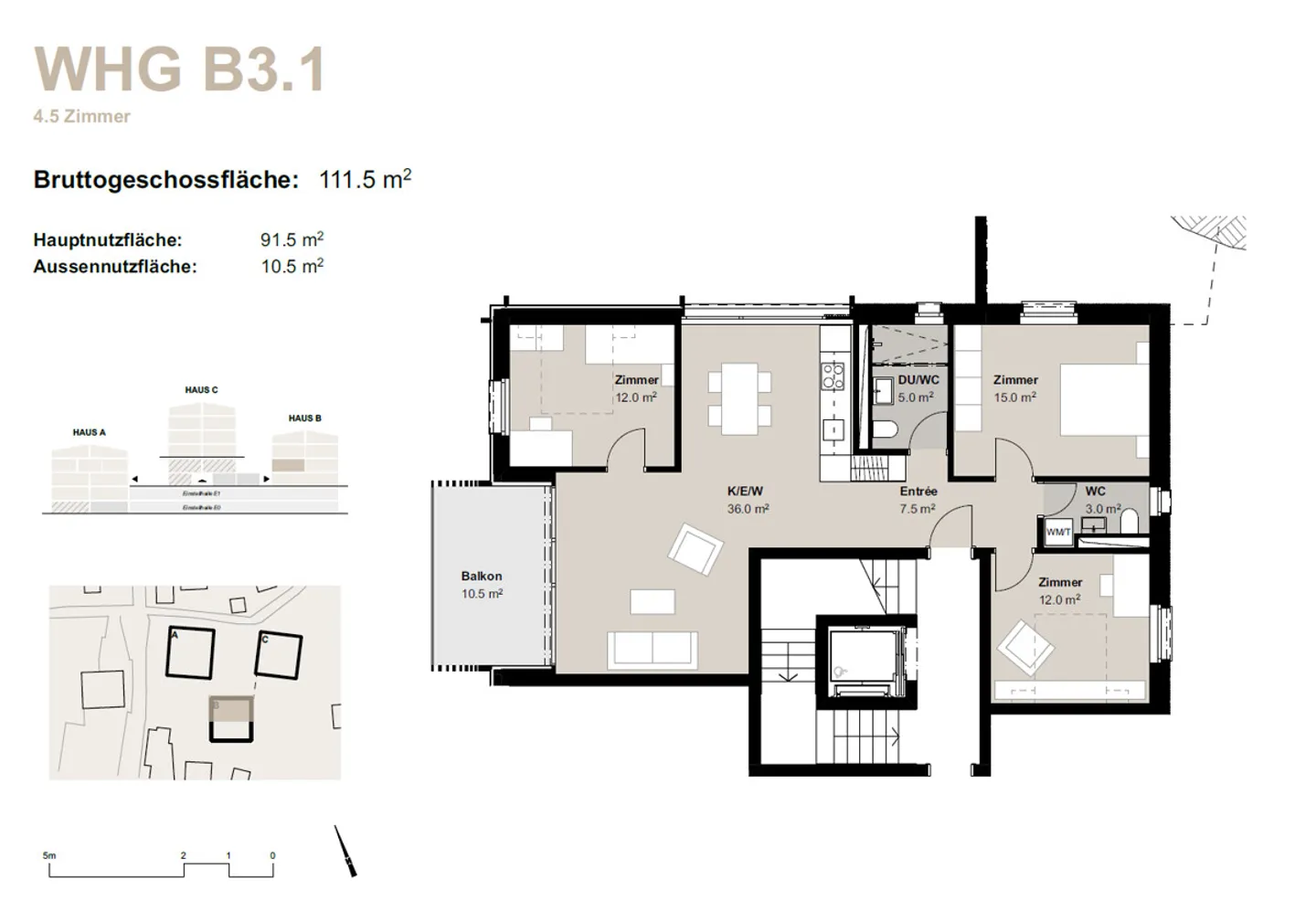 Appartement 4.5 pièces à louer (première occupation) : Nouveau bâtiment Hasol au centre de B - Photo 11 sur 11
