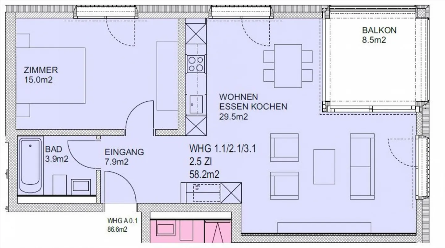 Moderne 2.5-Zimmer-Wohnung in zentraler Lage von Chur - Foto 9 von 9