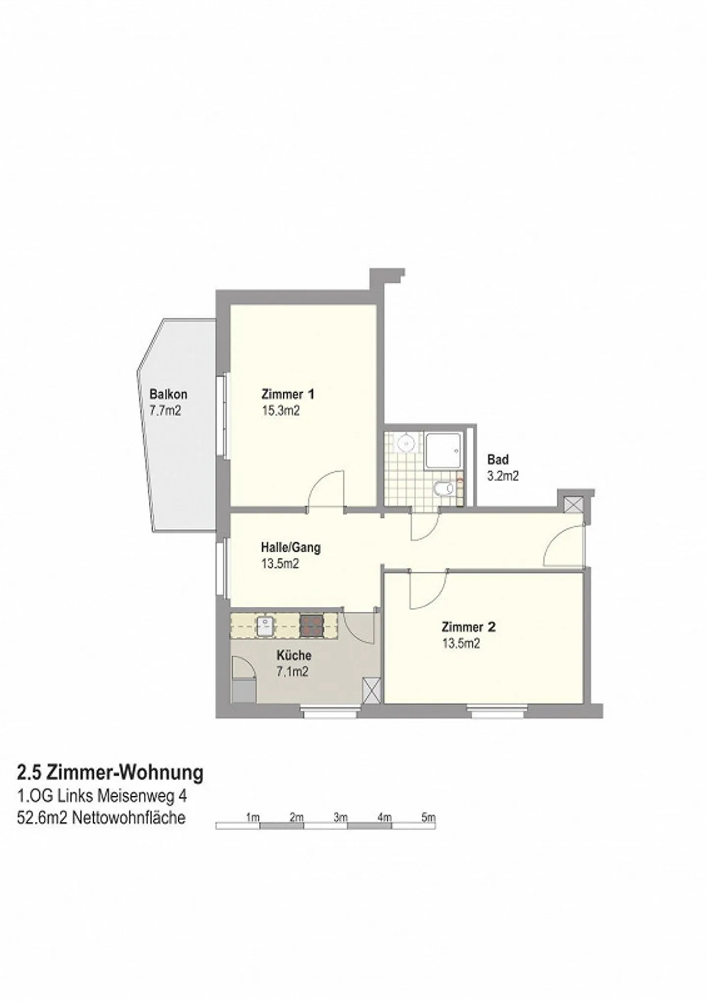 Grosszügige Wohnung mit Balkon - Foto 2 von 8