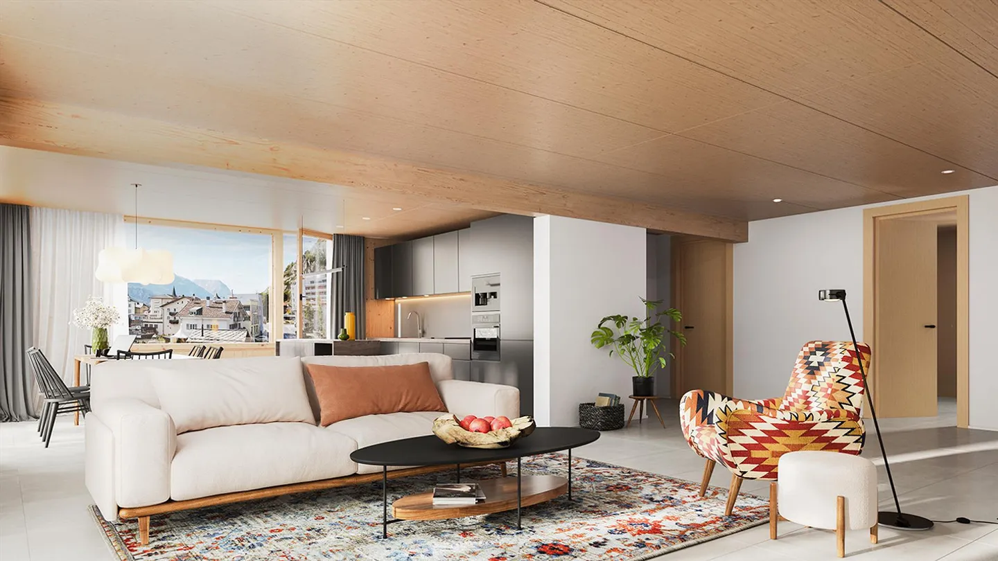 Vivre sainement dans un appartement au rez-de-chaussée de 5 1/2 pièces avec 150 m2 de pelouse privée pour jouer ou pour les fleurs - Photo 4 sur 6