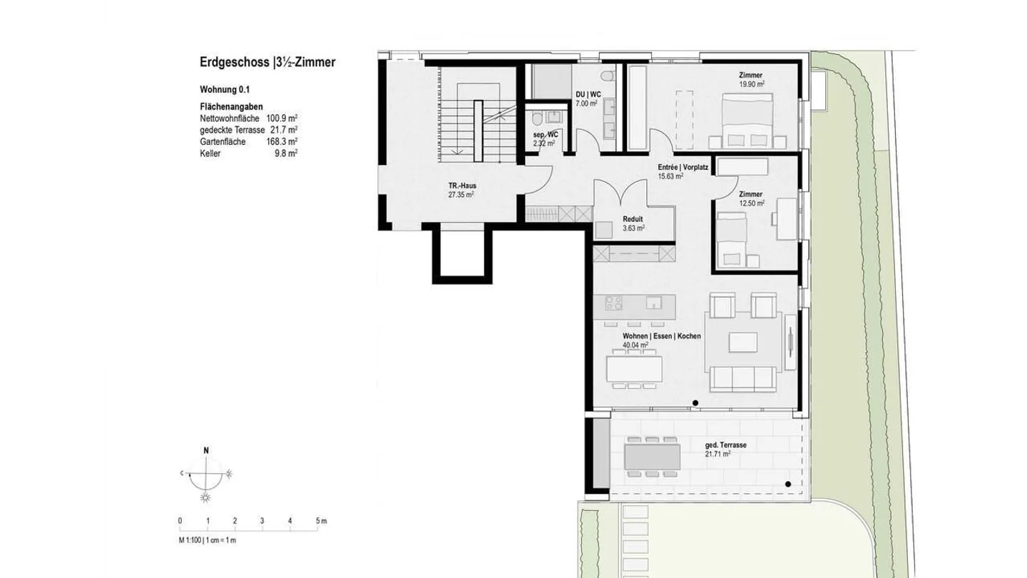 Near the Old Town: Top 3.5-Room Garden Apartment! Quiet & yet central - Photo 7 of 10
