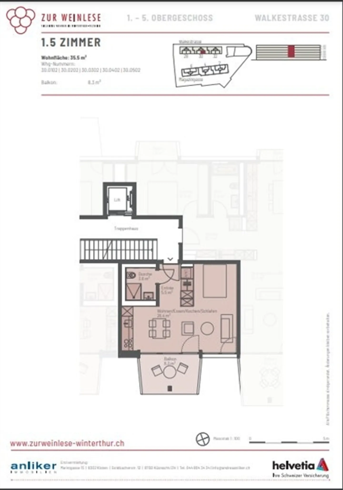 Charmante Wohnung in Winterthur - Foto 5 von 6