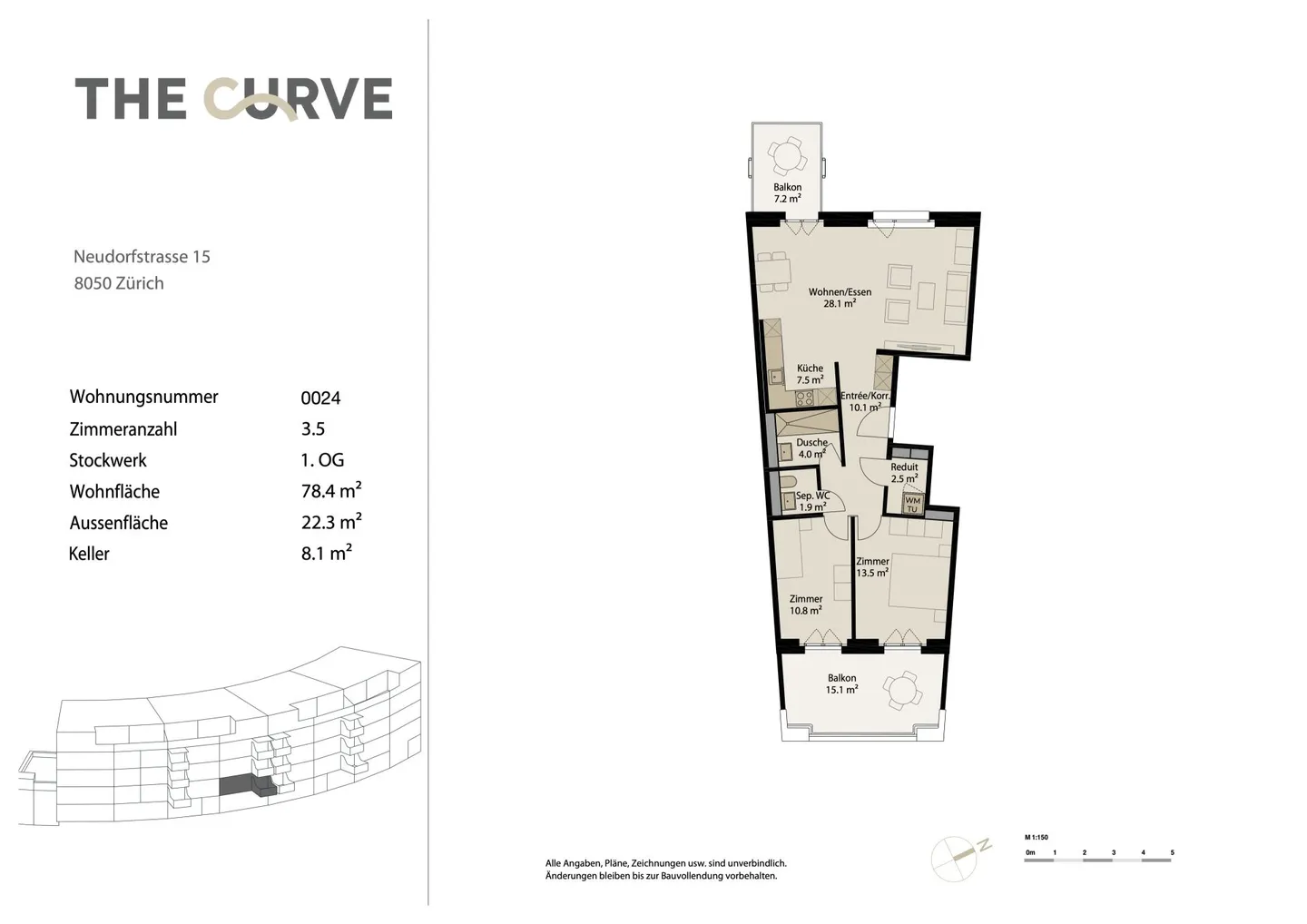 Stupendo appartamento di 3,5 stanze a Zurigo-Oerlikon - Foto 7 di 7