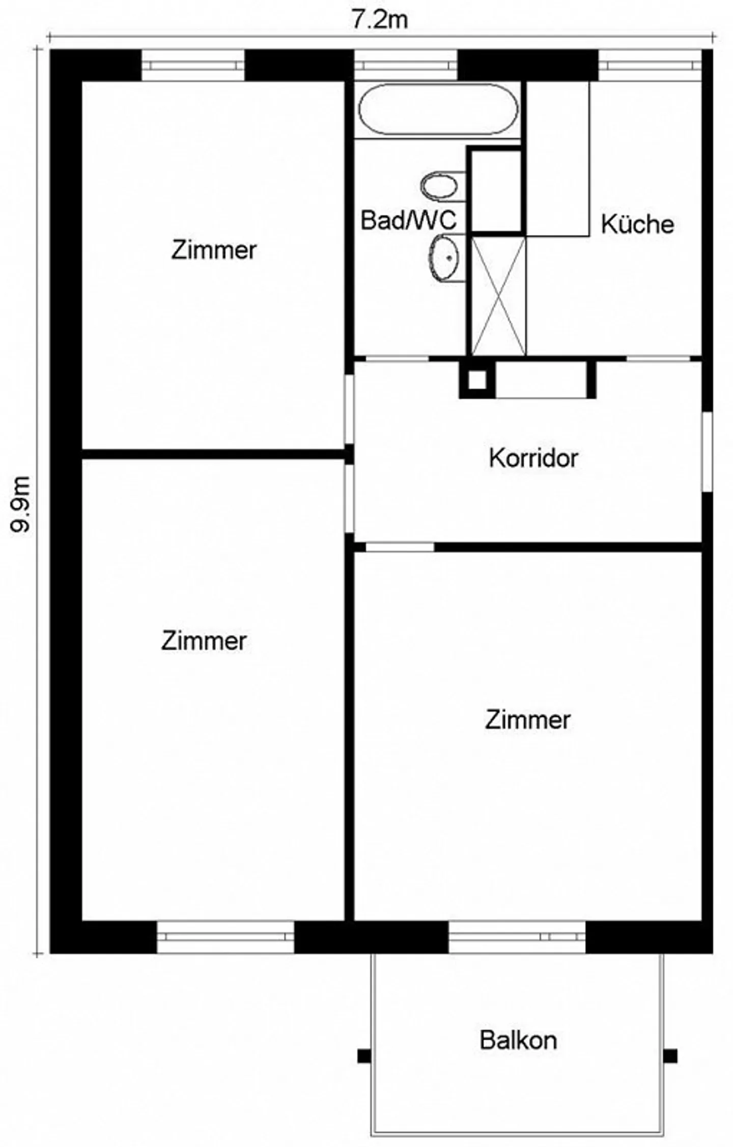 Helle 3-Zimmer Wohnung in Zürich - Foto 8 von 8