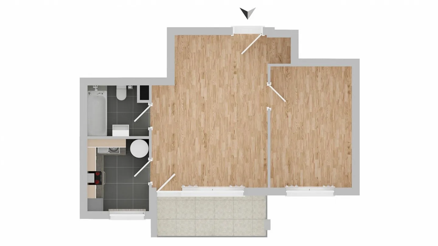 Gemütliche 2.5-Zimmerwohnung mit Balkon - Foto 8 von 8