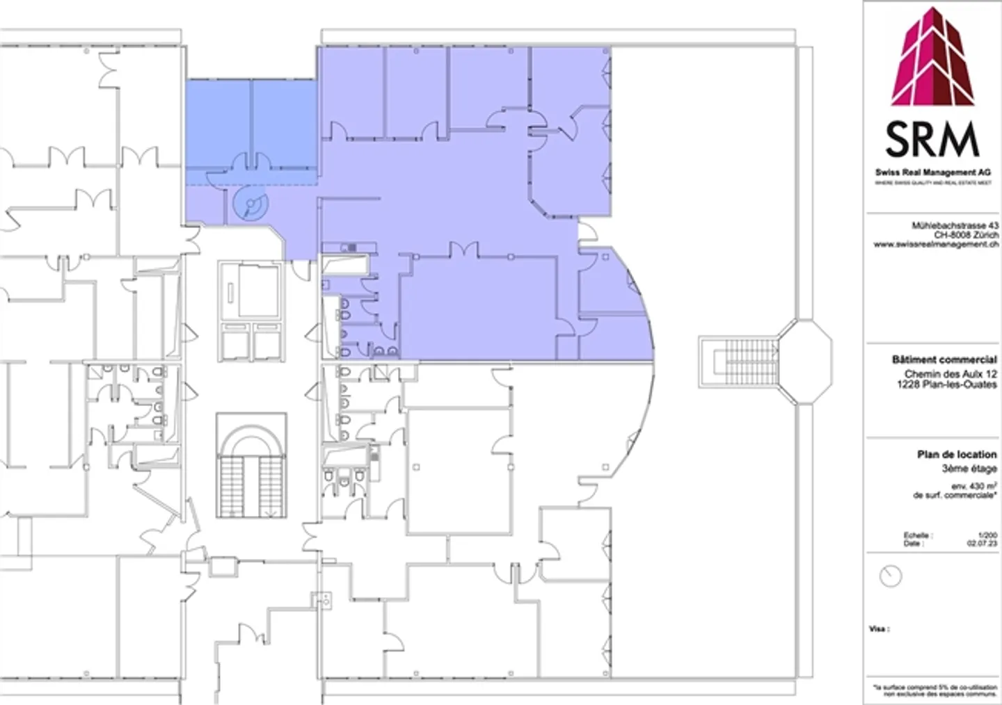 430m2 di uffici al 3° piano (con terrazza) del CTN 12 a Plan-les-Ouates - Foto 10 di 12
