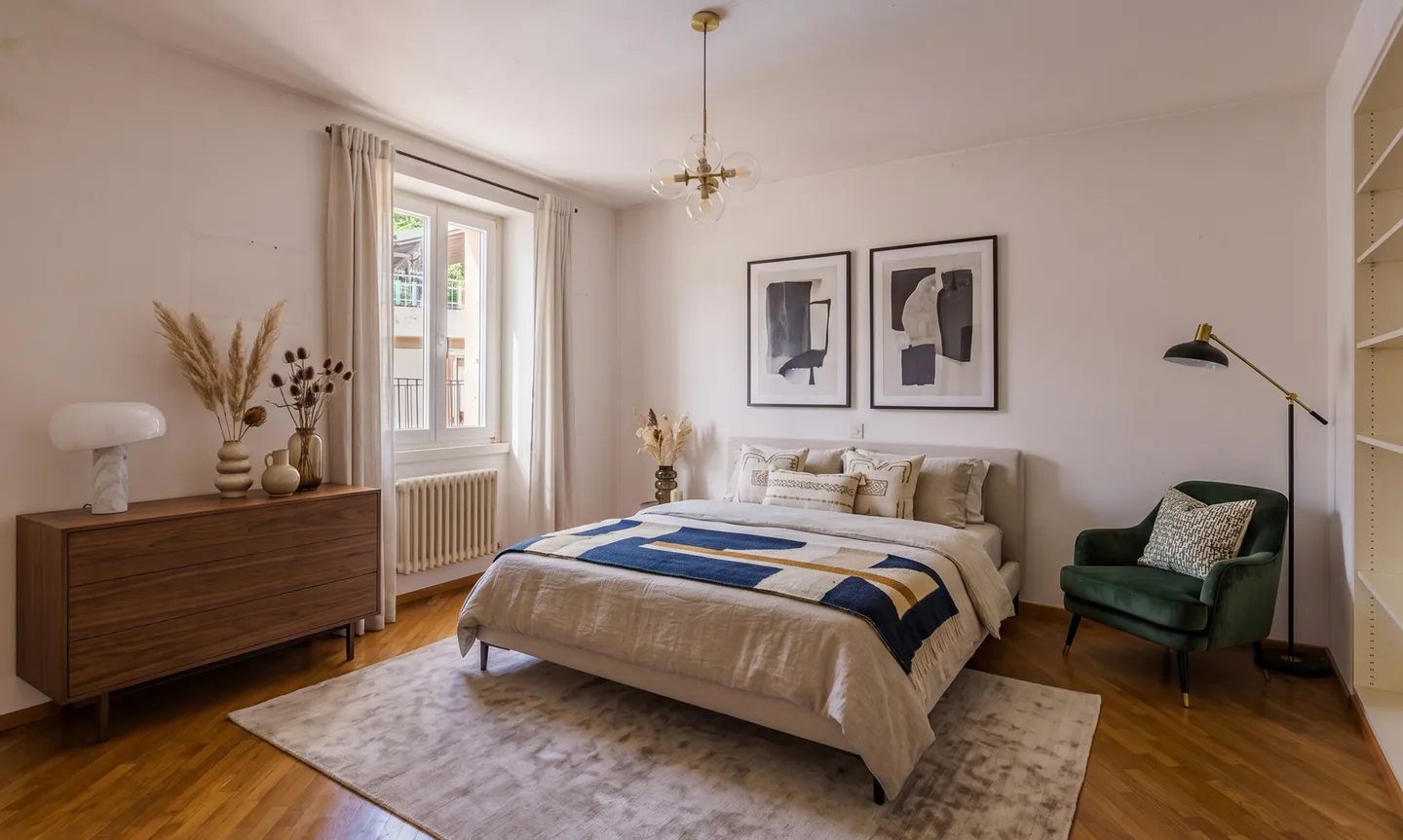 HISTORISCHE WOHNUNG MIT 9 ZIMMERN UND PANORAMATERRASSE IN AROGNO - Foto 7 von 9