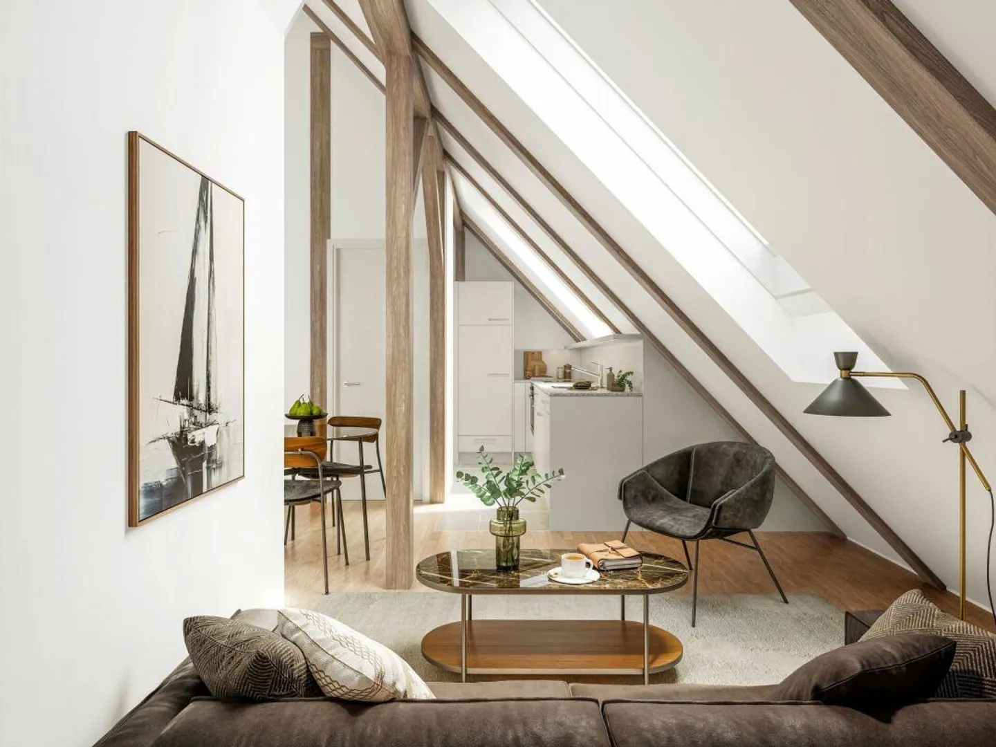 First occupancy attic apartment in the new town - Photo 2 of 3