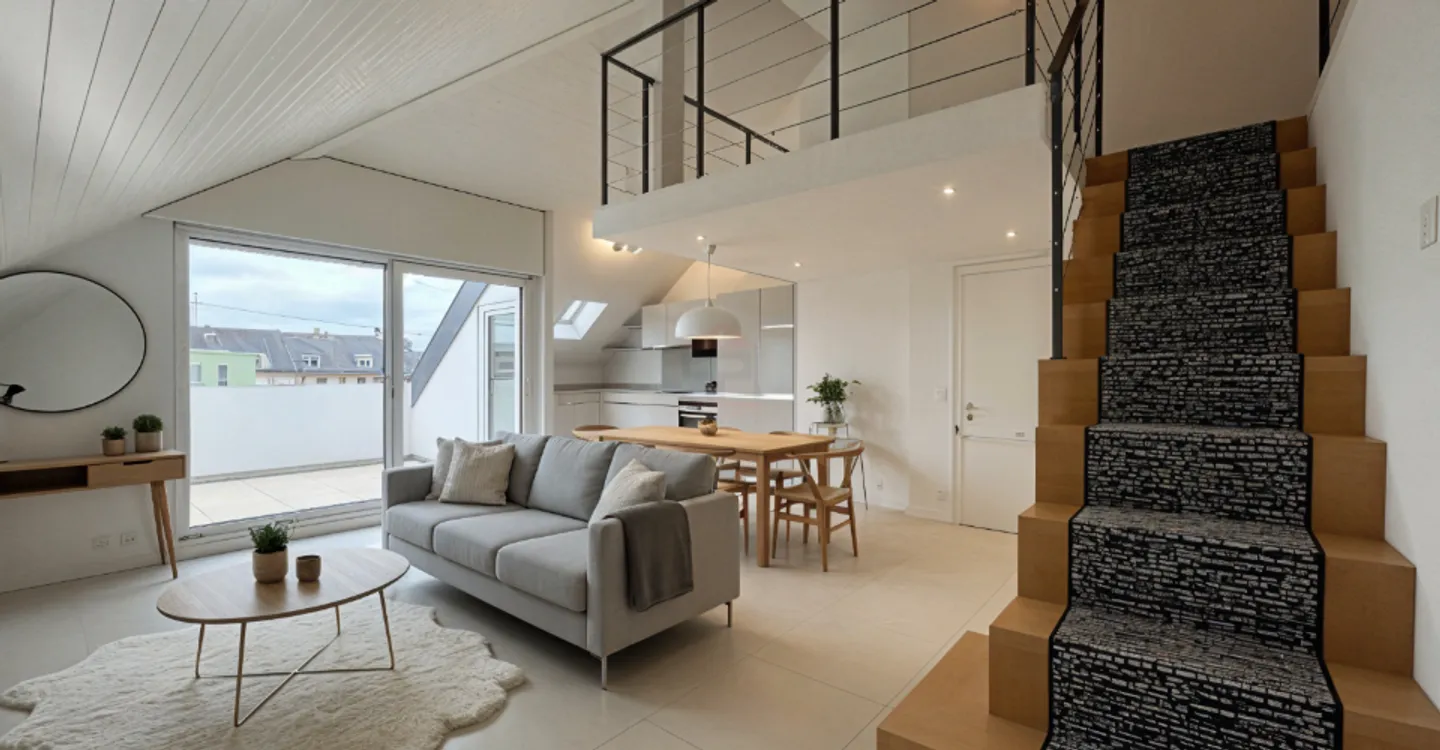 3-Zimmer-Penthouse von 91m2 PPE in ruhiger Lage mit freiem Blick - Foto 1 von 7