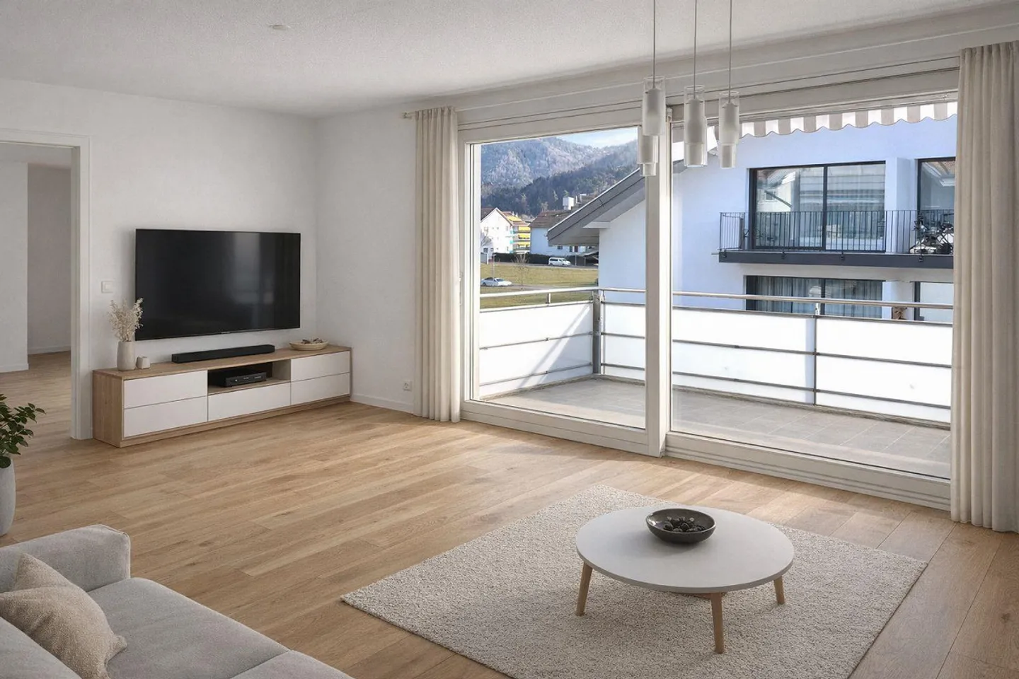 Prima locazione dopo ristrutturazione – Moderno appartamento di 5,5 stanze con vista montagna - Foto 3 di 16