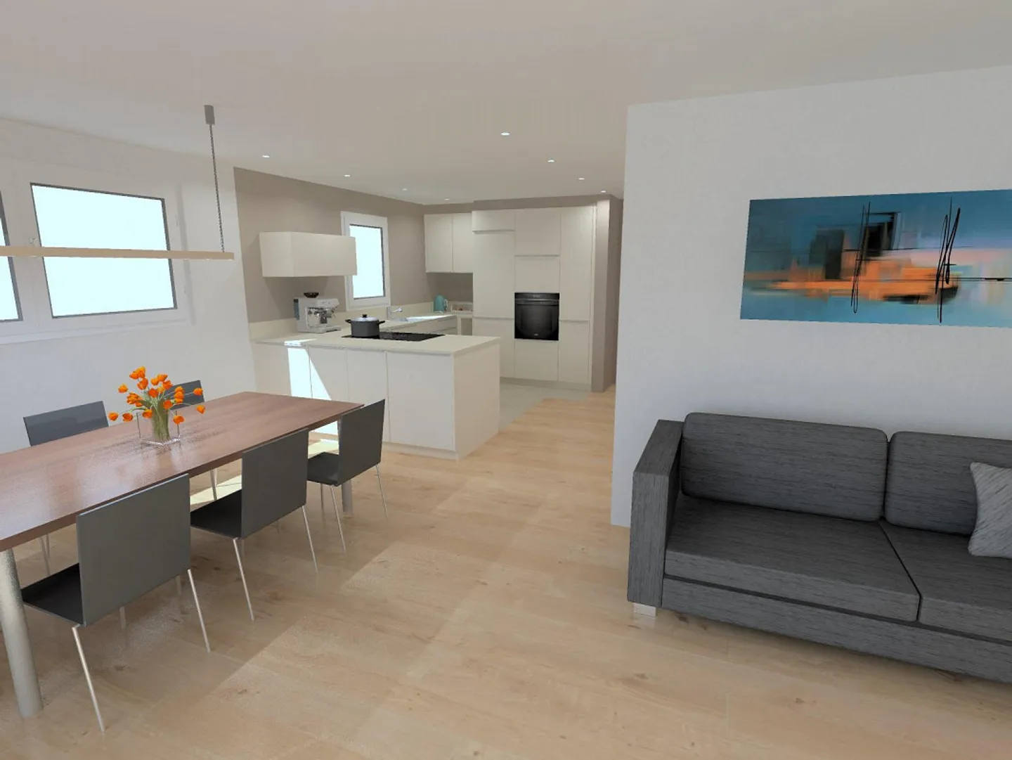 Prima locazione dopo ristrutturazione – Moderno appartamento di 5,5 stanze con vista montagna - Foto 1 di 16