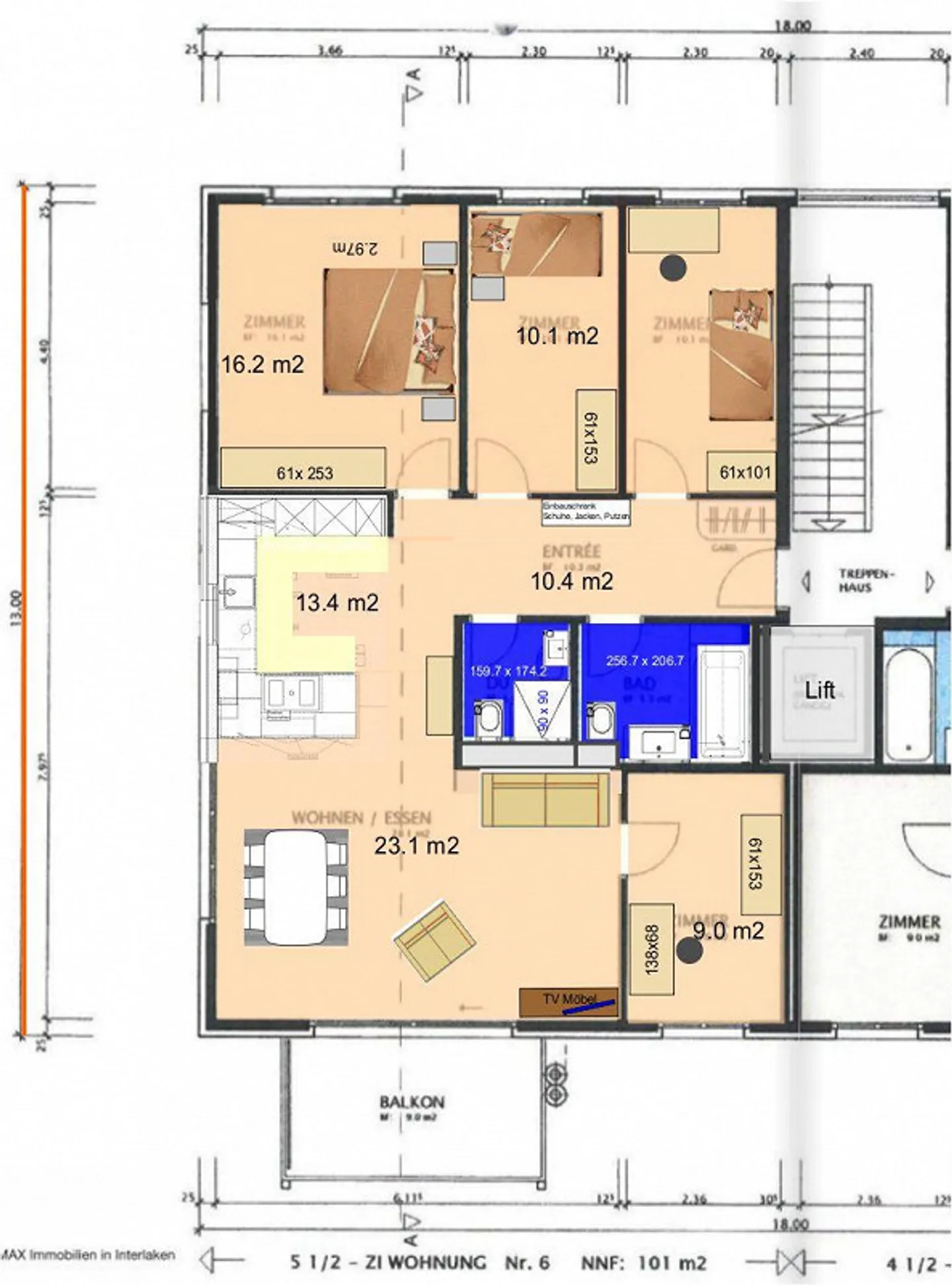 Prima locazione dopo ristrutturazione – Moderno appartamento di 5,5 stanze con vista montagna - Foto 13 di 16