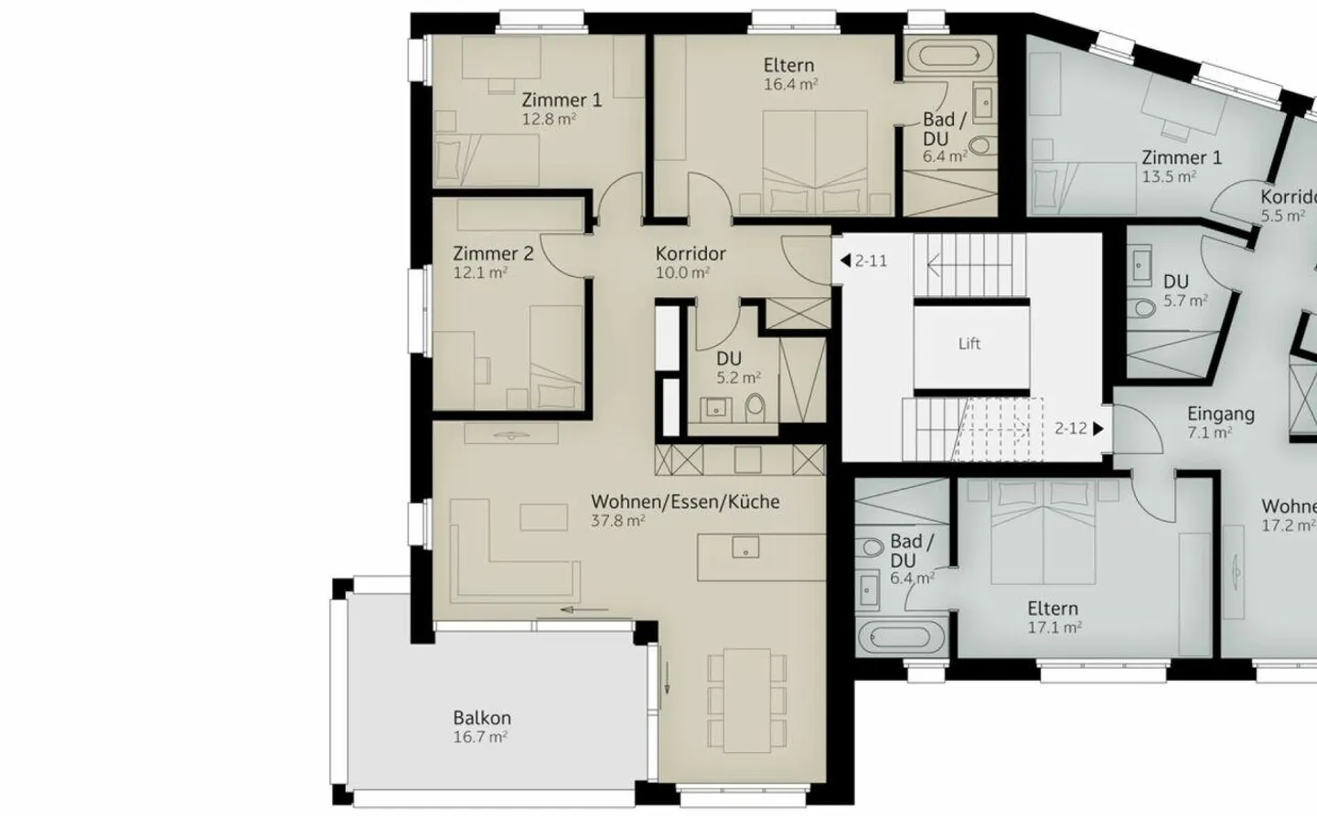 Nouveau projet de construction | Minergie | 128 m² | Appartement 4.5 pièces au dernier étage - Photo 9 sur 11