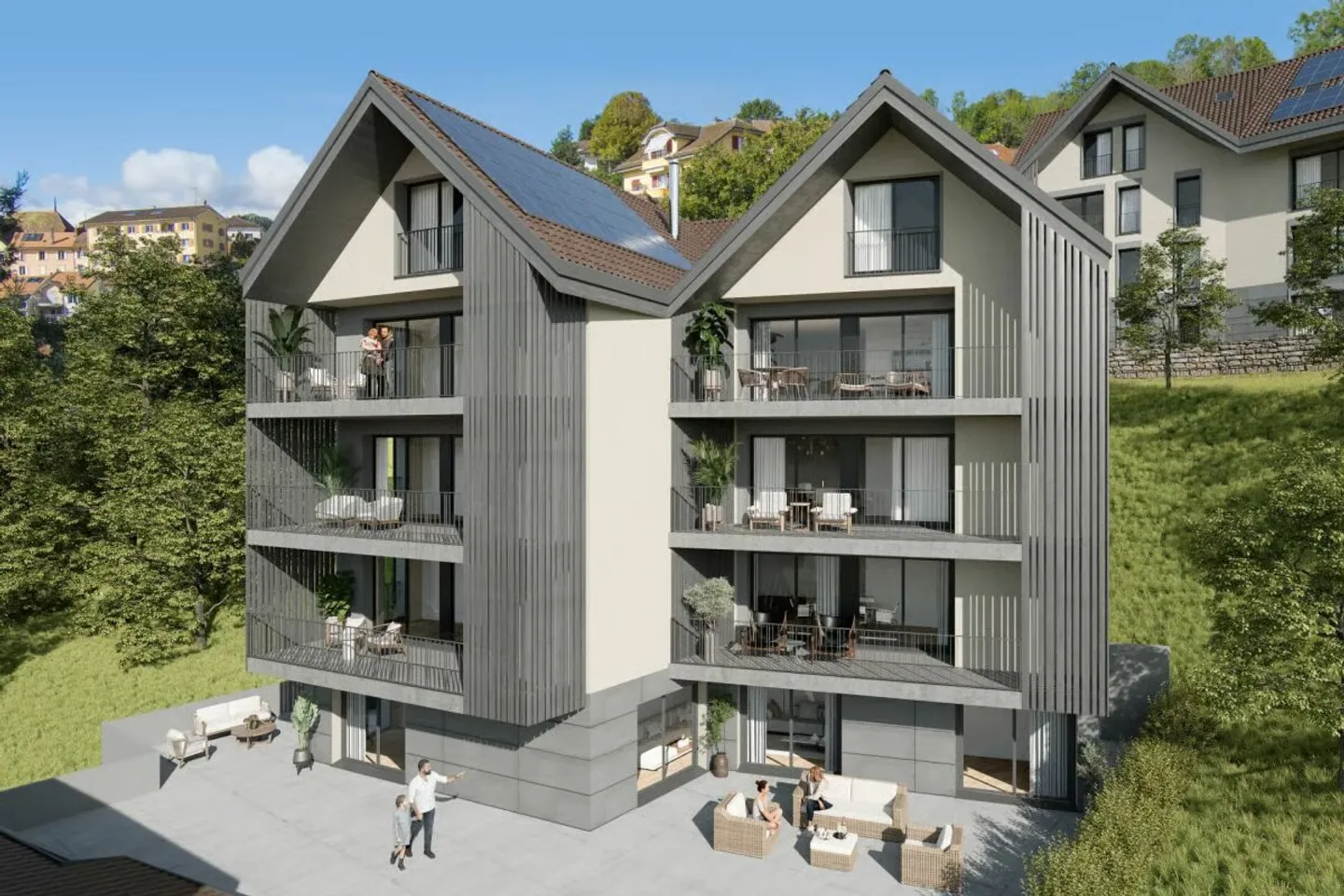 Chexbres: Duplex with 5.5 rooms and a free view of the lake - Photo 6 of 8