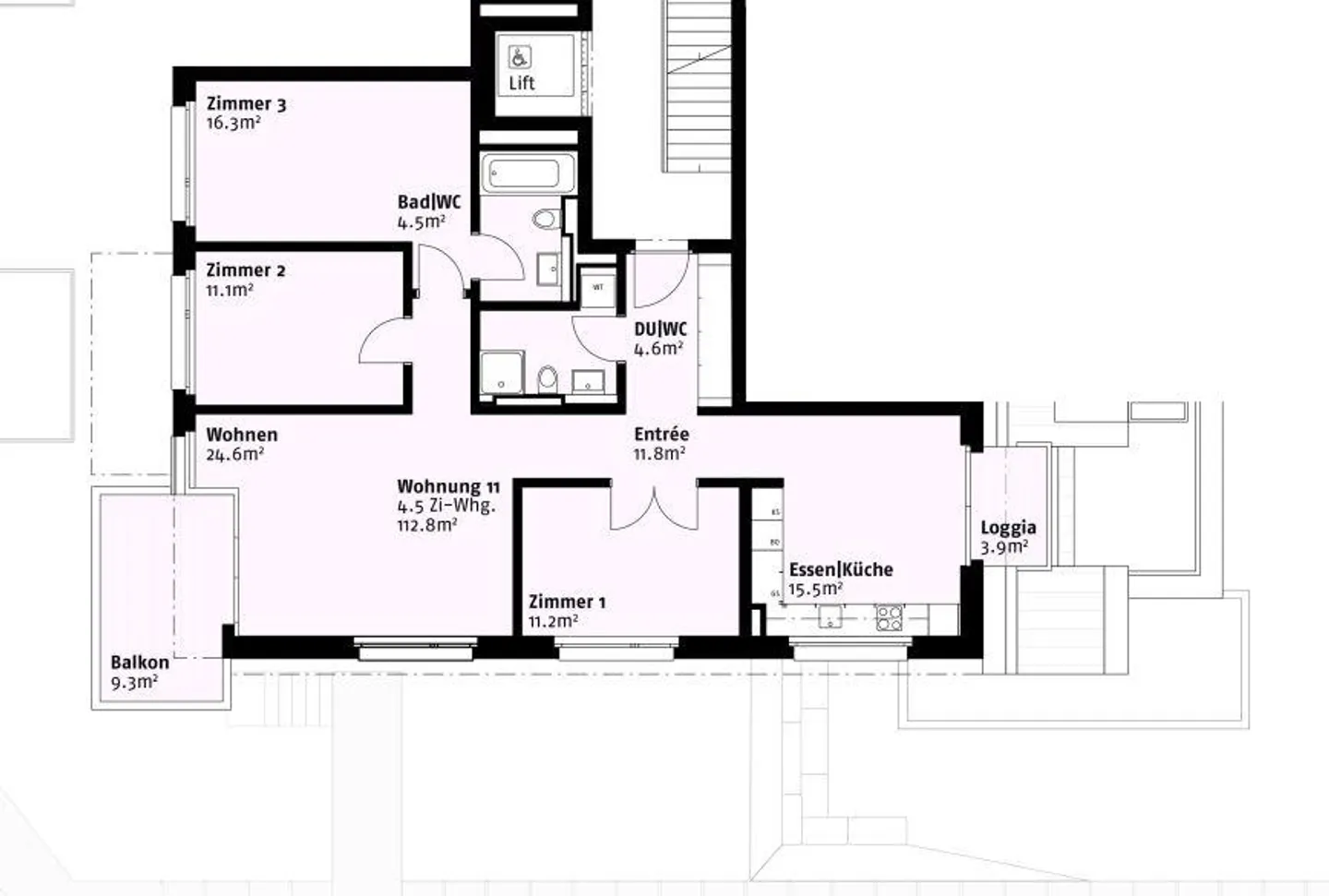 Top Moderne 4.5 Zimmer-Wohnung mit Rhein- + Weitsicht - Foto 2 von 11