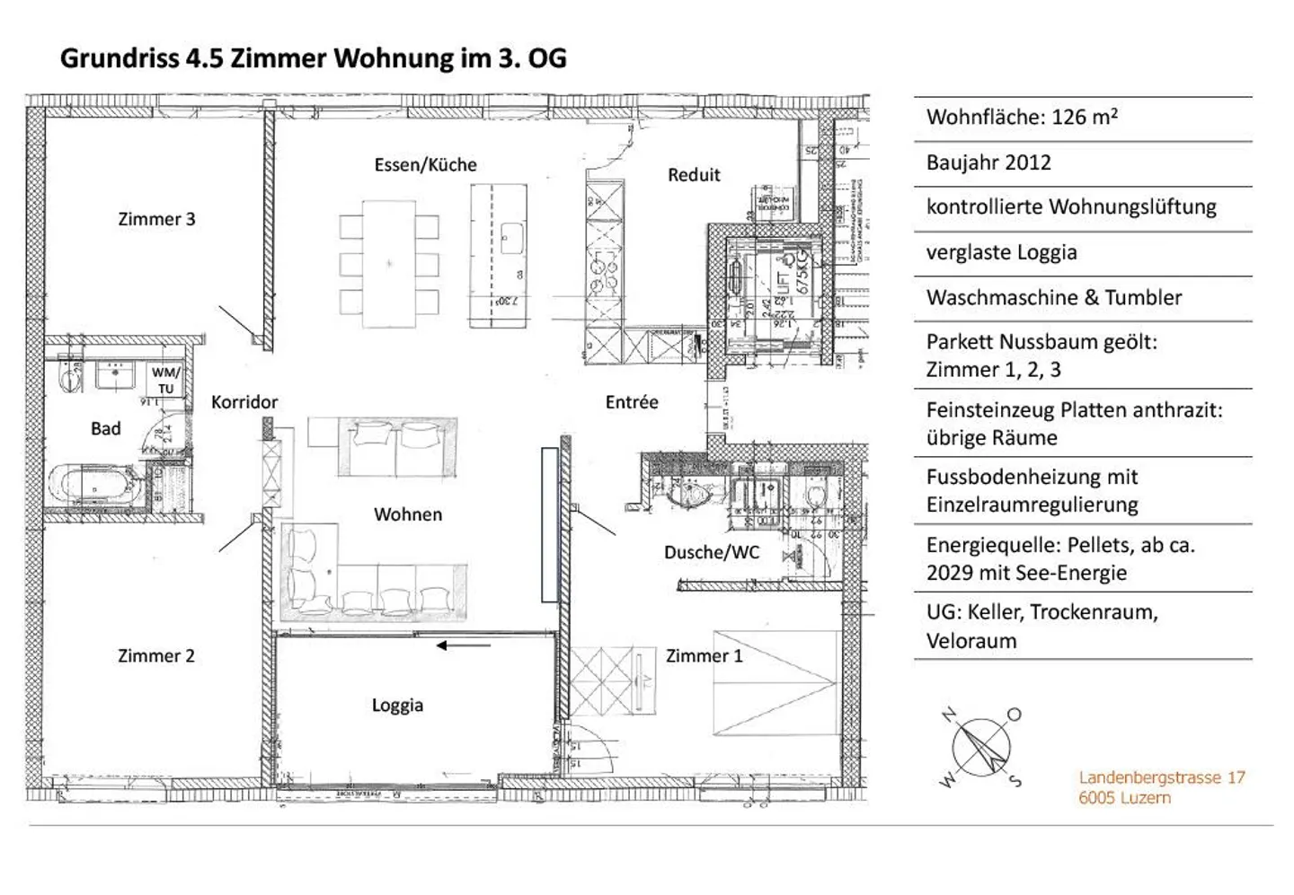 Appartamento moderno e tranquillo di 4,5 stanze in una posizione privilegiata - Foto 8 di 8