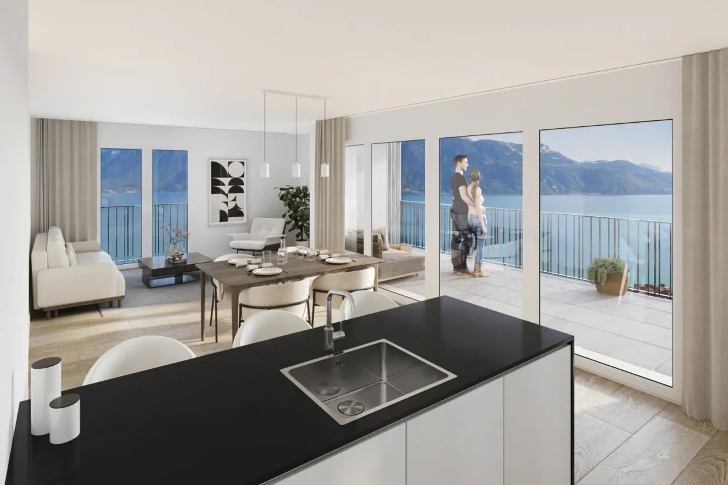 Chexbres: Magnificent apartment with a large terrace of 53m2 and partial lake view - Photo 4 of 7