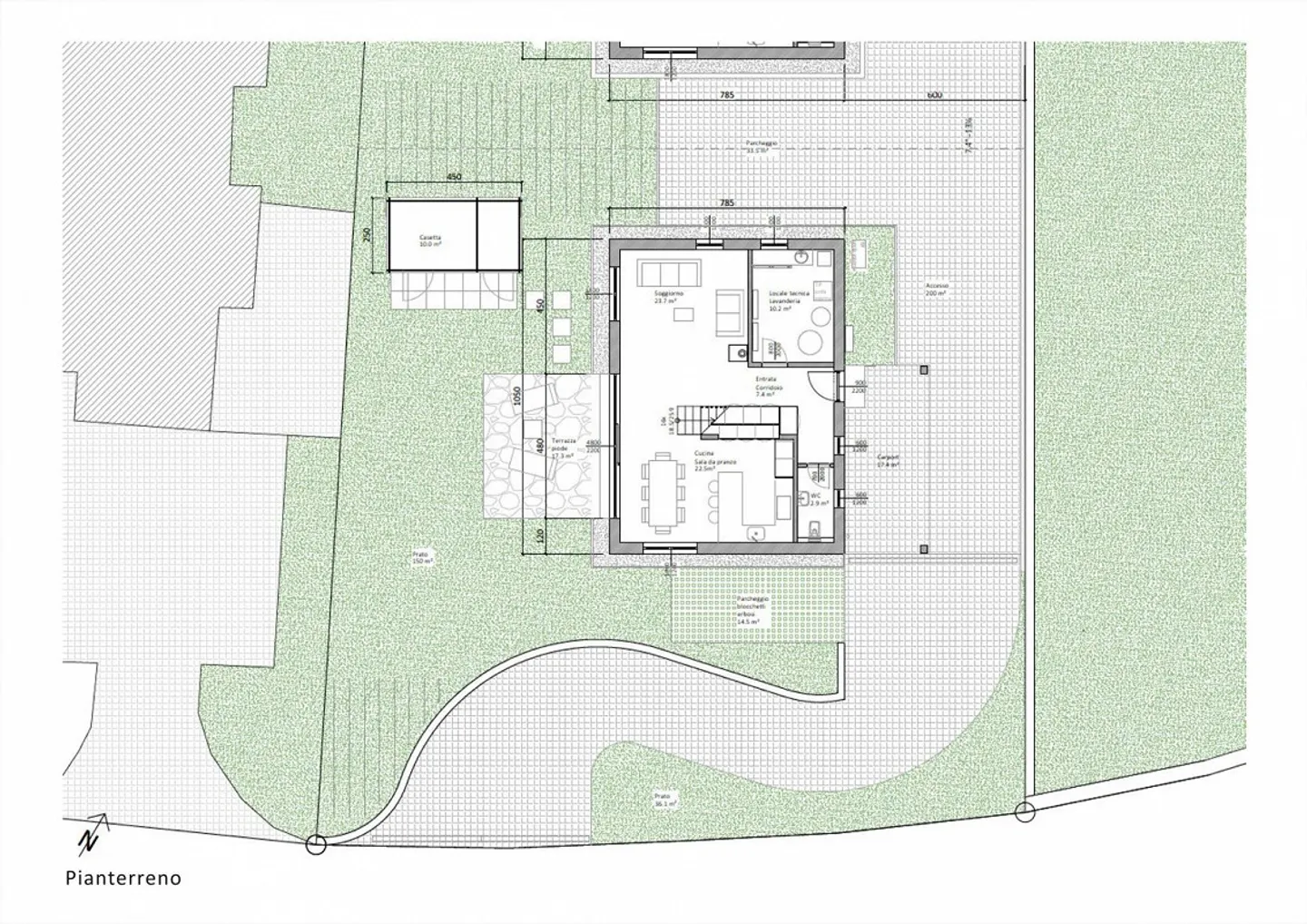 Terreno soleggiato di 906 m² con permesso di costruzione approvato ad Arzo - Foto 6 di 7