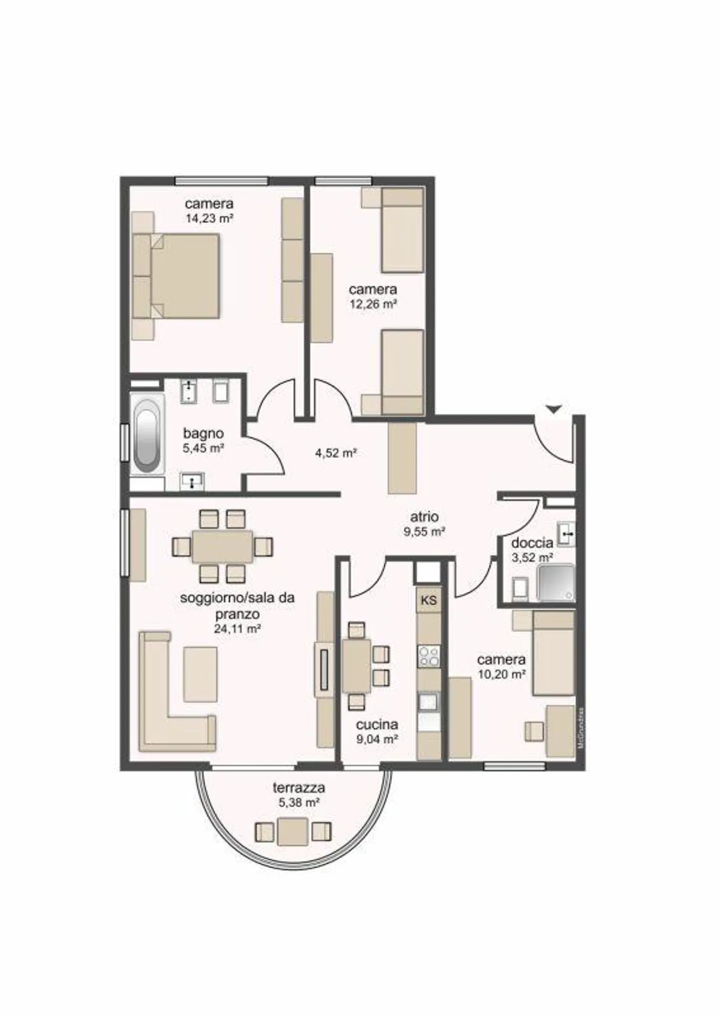 8700, Biasca, Via San Gottardo 40, apartment 4005 - Photo 7 of 10