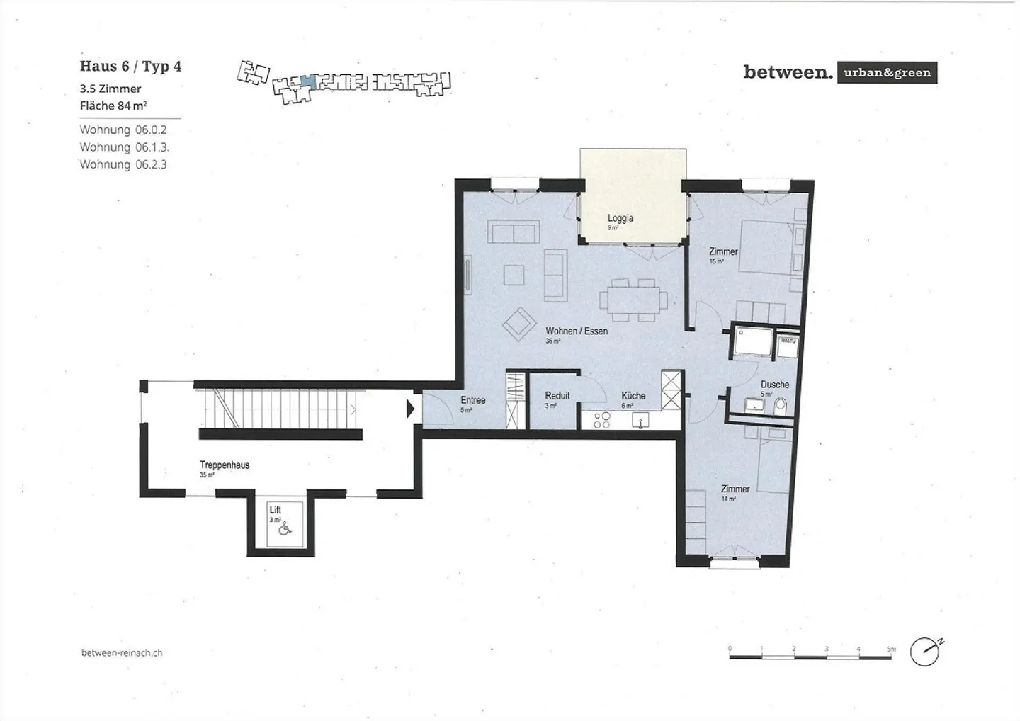 Appartement 3,5 pièces ultra moderne (2ème étage) avec loggia, ascenseur + propre tour de lavage - Photo 9 sur 9