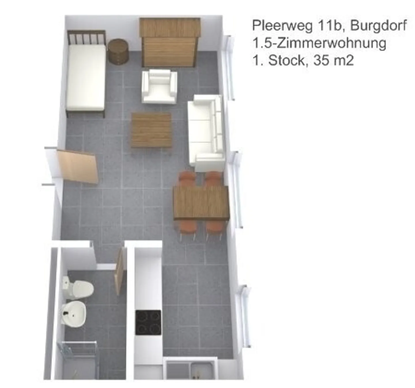 Moderne 1.5-Zimmerwohnung - Foto 8 von 8