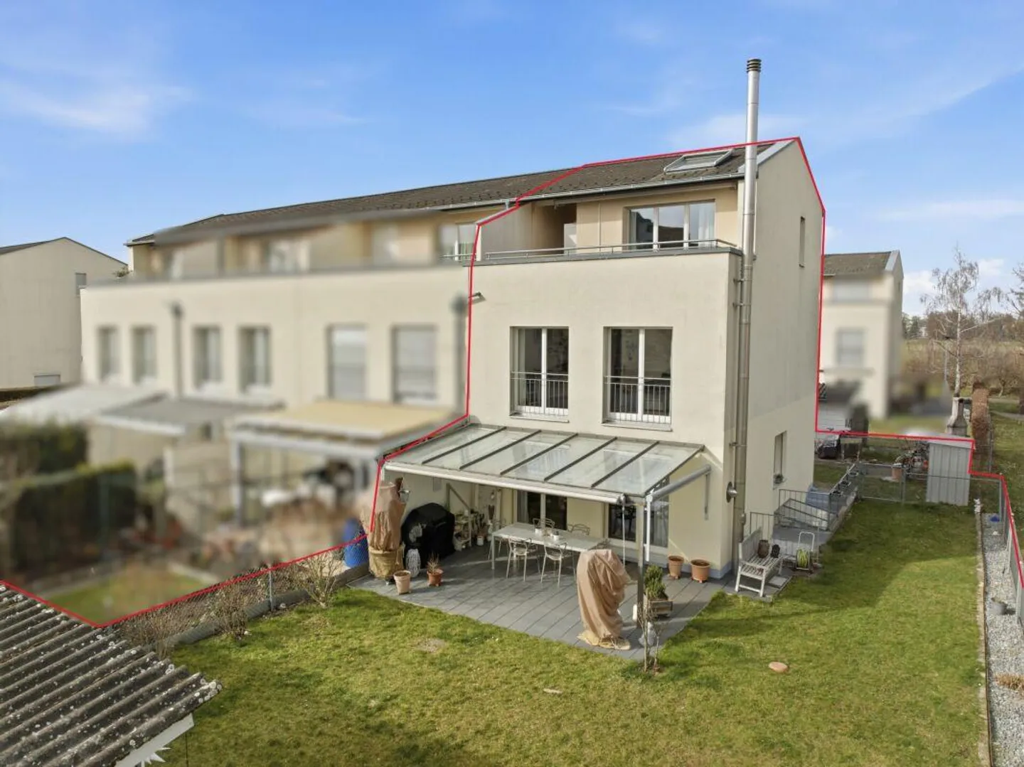 Maison de coin en rangée spacieuse de 4.5 Z' avec salle de loisirs, jardin et 2 EHP - Photo 1 sur 13