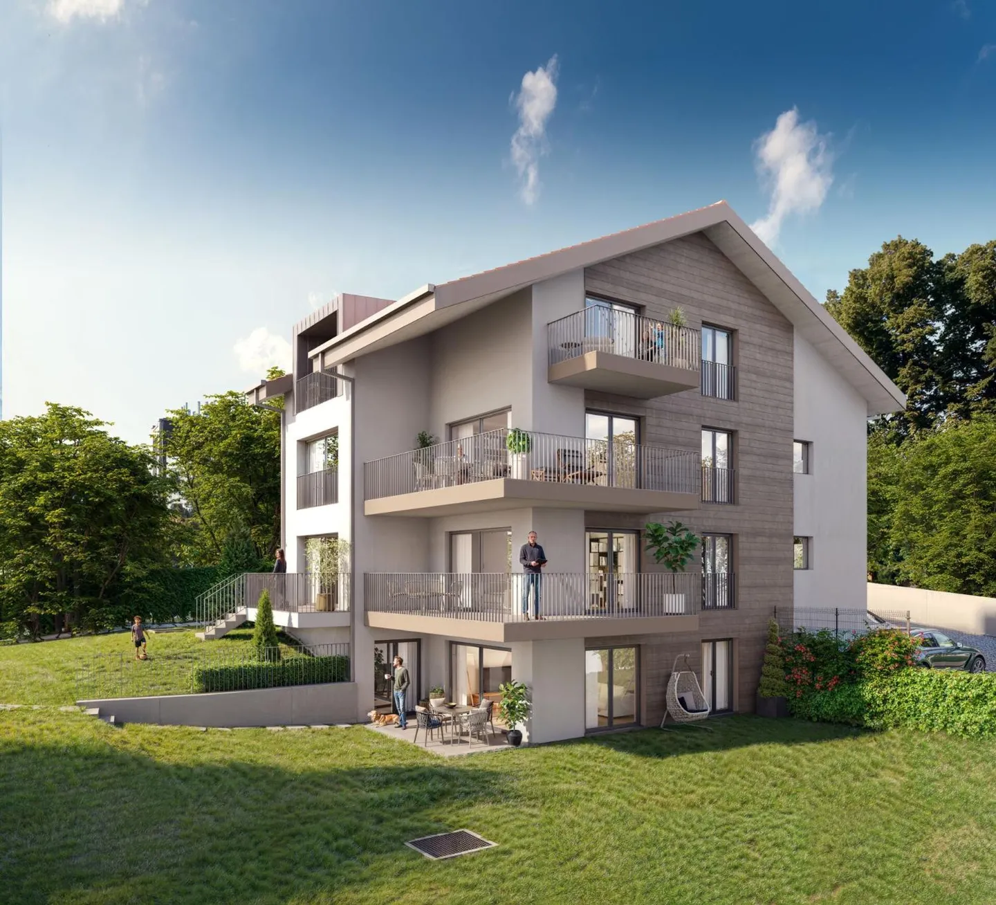 Morges Apartment mit Garten & Balkonen - Foto 3 von 5