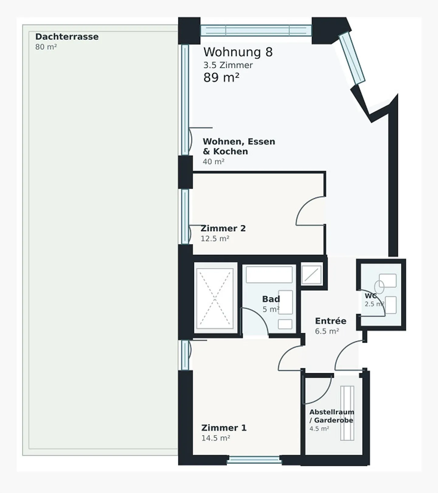 Helle 3.5-Zimmer-Dachwohnung mit 80 m² Dachterrasse in Bremgarten - Photo 10 of 10