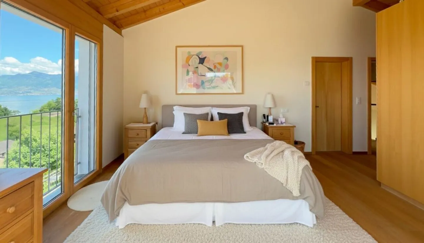 Luxuriöse Architektenvilla mit atemberaubendem 180° Blick auf den Genfersee! - Foto 19 von 27