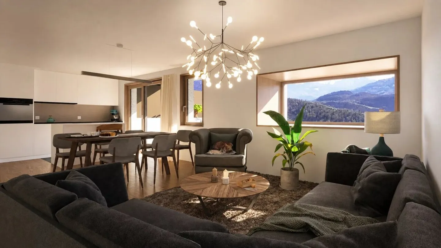 Duplex de 5,5 pièces avec grande terrasse sur les coteaux de Conthey - Photo 3 sur 7