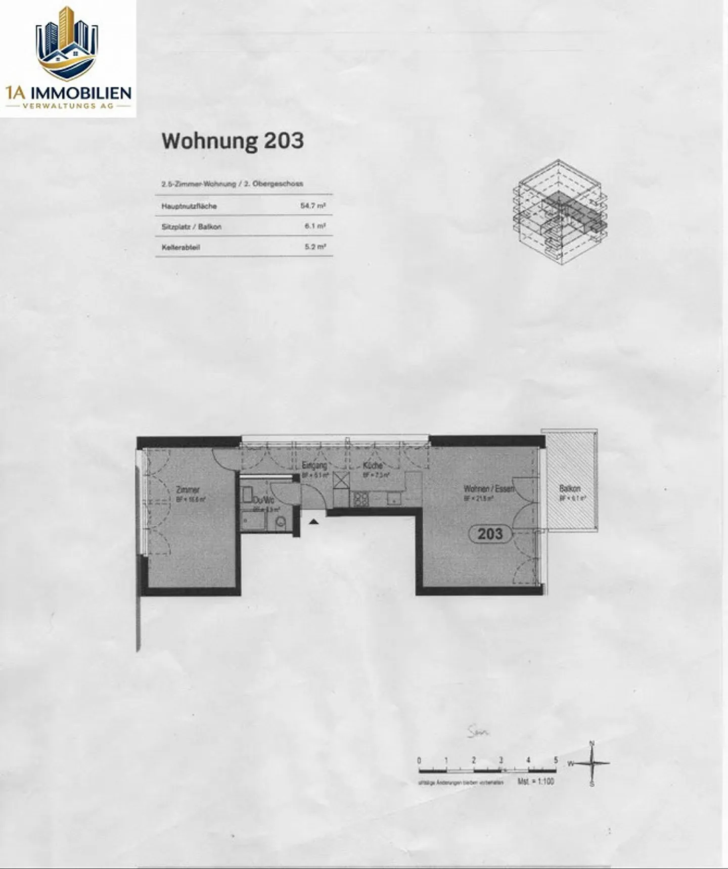 2.5 Rooms, 61 m², 2nd Floor - Photo 4 of 9