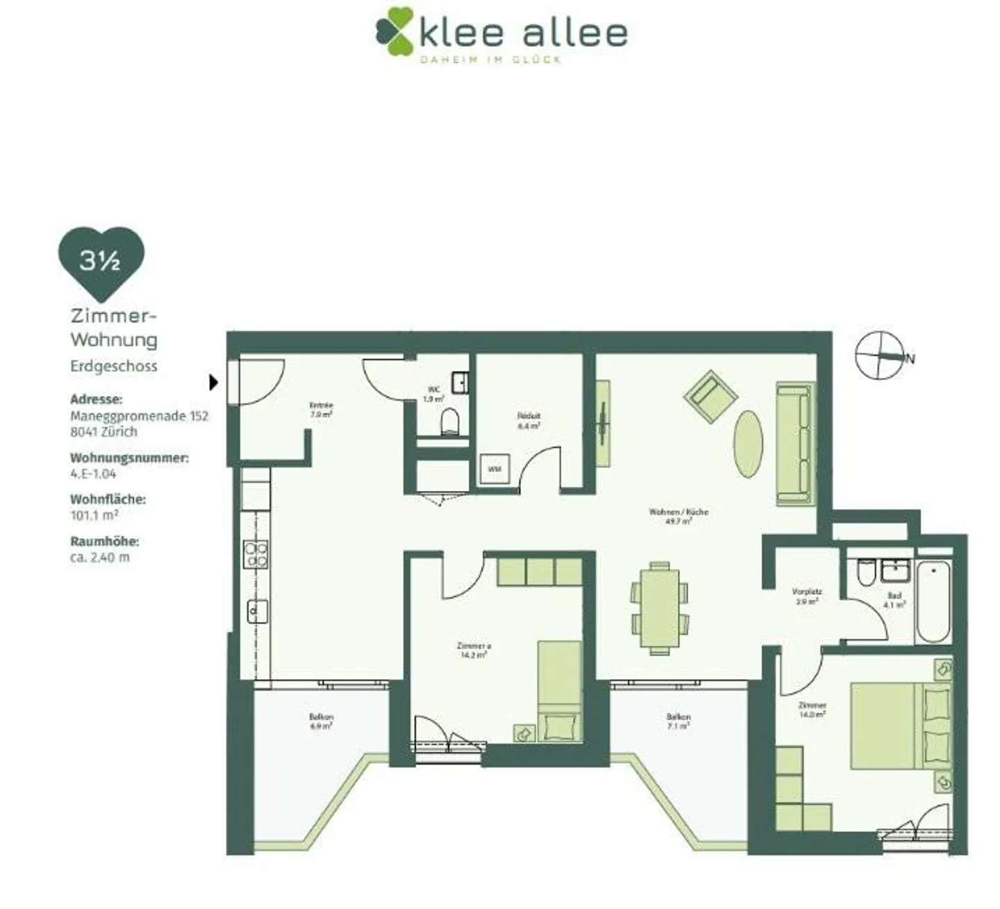 Moderne 3.5-Zimmer-Wohnung in Zürich-Leimbach - Foto 2 von 6