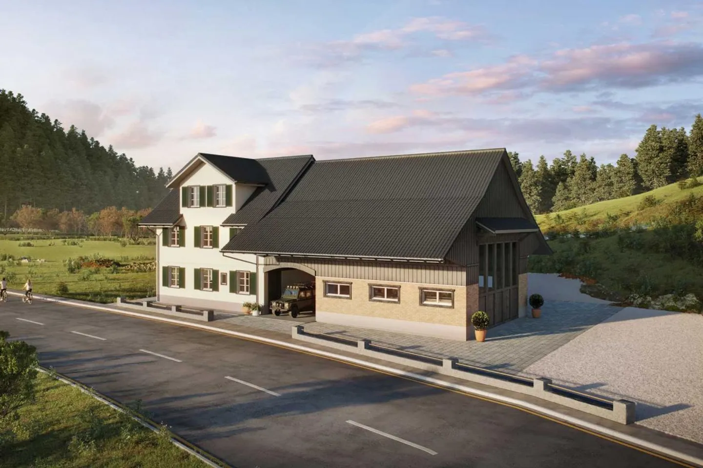 Nouveau bâtiment de ferme avec grange - Photo 1 sur 3