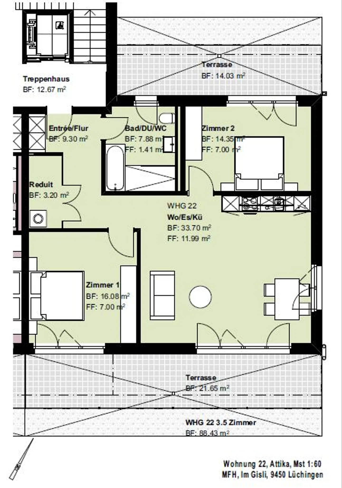 Appartamento attico 3.5 camere ultra moderno a Lüchingen! - Foto 9 di 9