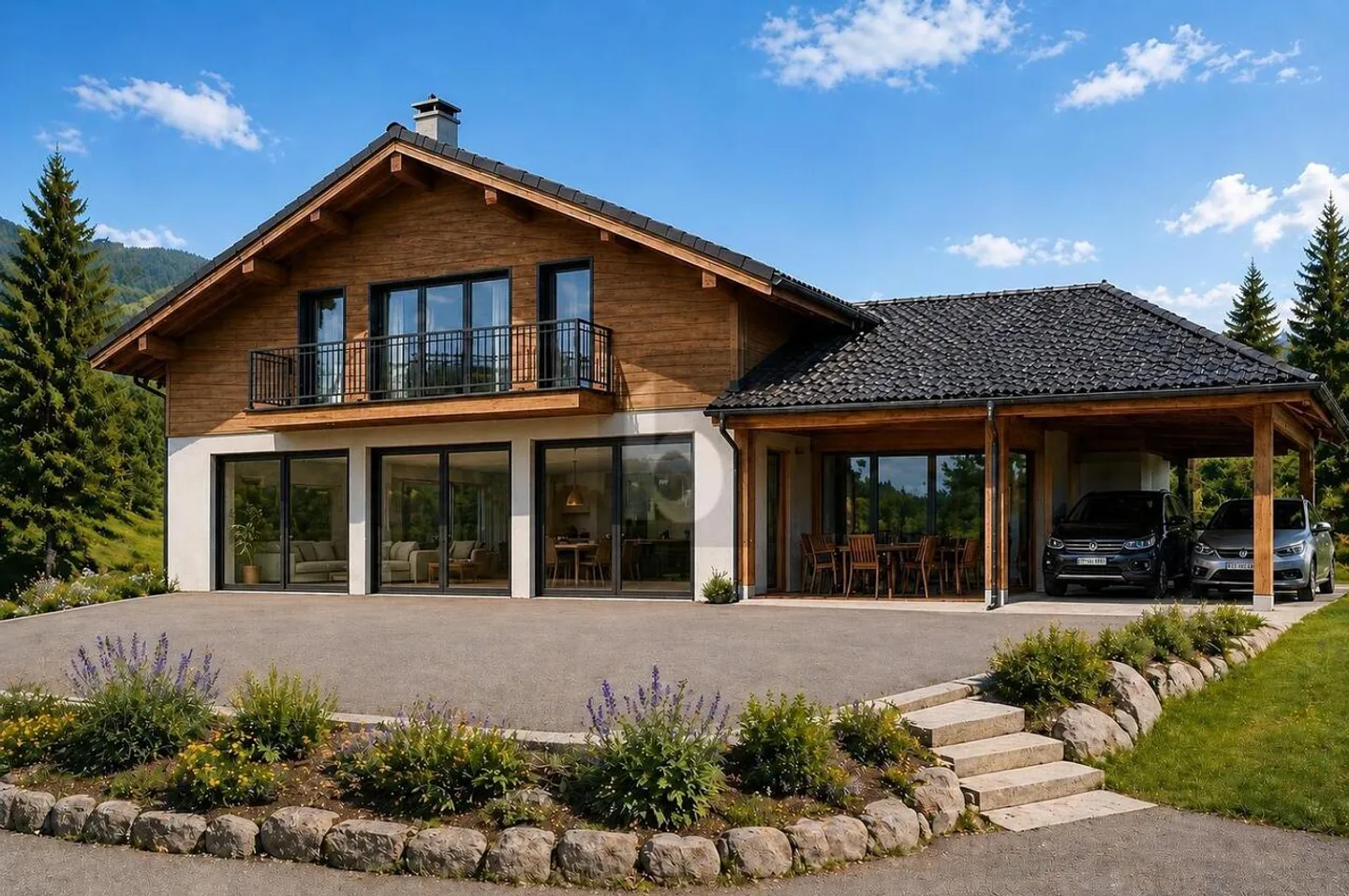 Architektenchalet in privilegierter Lage - Foto 1 von 6