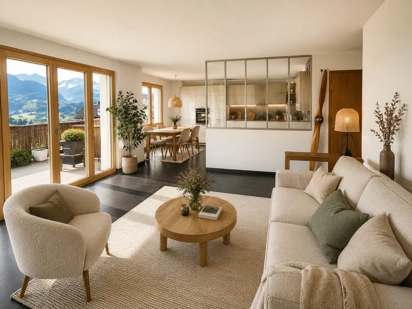 Ein Garten mit Blick auf die Berge – 3,5 Zimmer mit Terrasse und freiem Blick in Cerniat - Foto 2 von 12