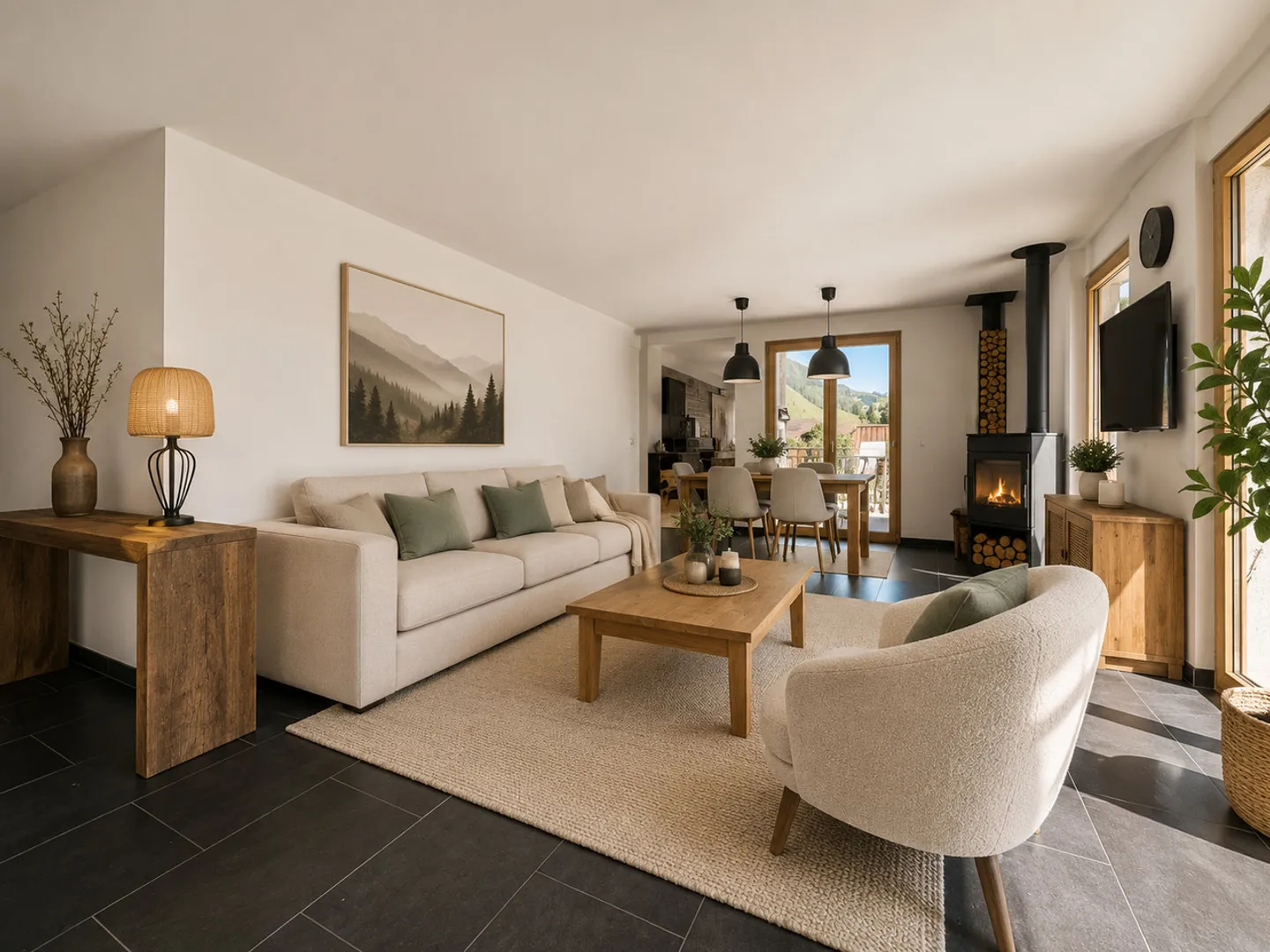 Ein Garten mit Blick auf die Berge – 3,5 Zimmer mit Terrasse und freiem Blick in Cerniat - Foto 4 von 12