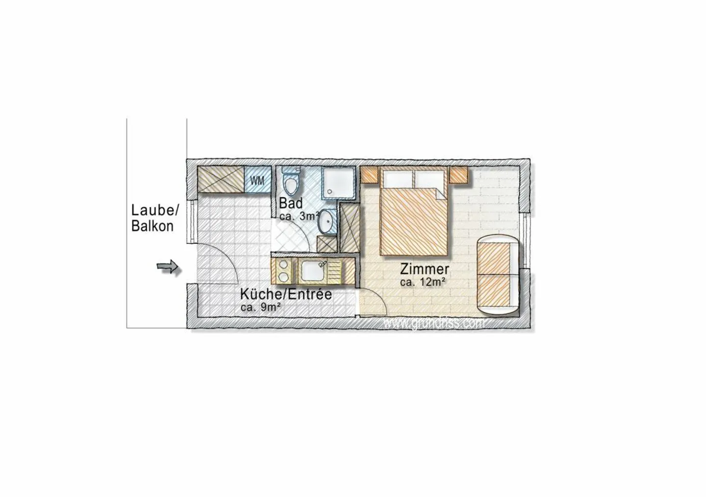 Piccolo ma potente: appartamento 1.5 stanze completamente ristrutturato con tutti i comfort - Foto 7 di 11