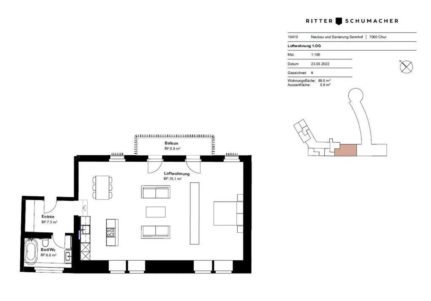 «Loftwohnung in historischem Gebäude» - Foto 9 von 9