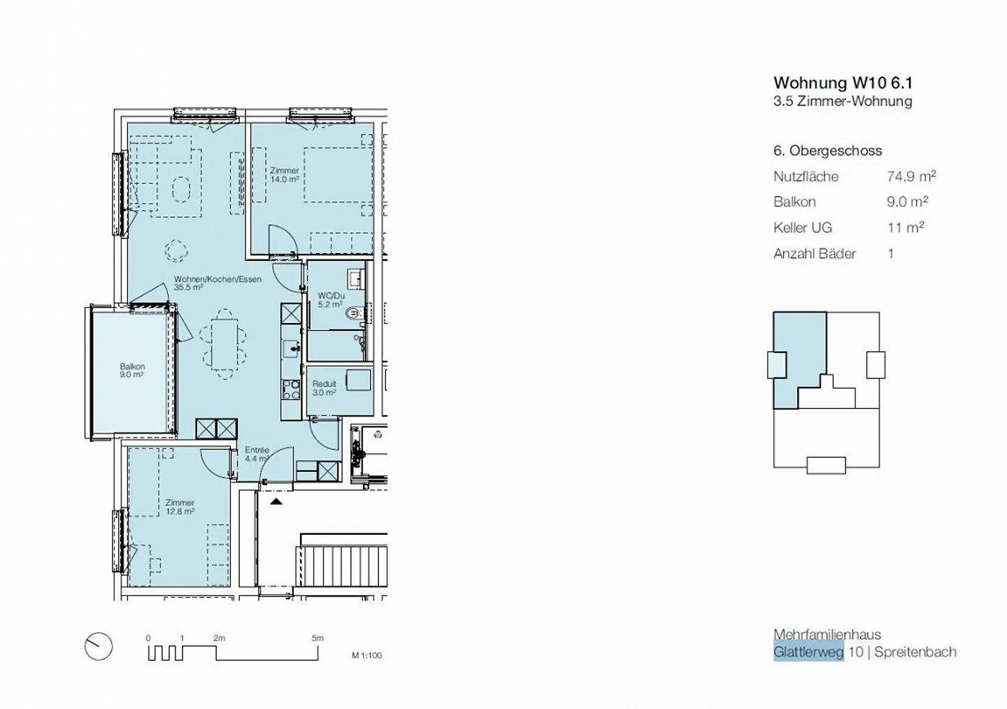 3.5-room apartment for rent! - Photo 13 of 13