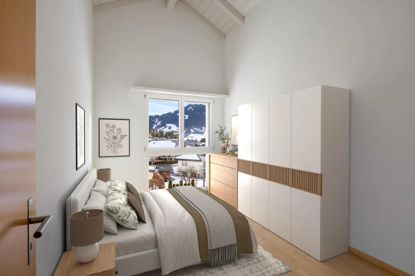 Gross/Einsiedeln: Appartamento mansardato con vista attraente sul lago e sulle montagne - Foto 3 di 5