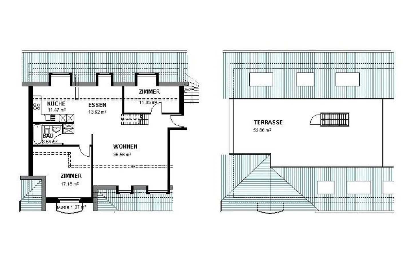 Charmante Dachwohnung mit Terrasse - Foto 1 von 1