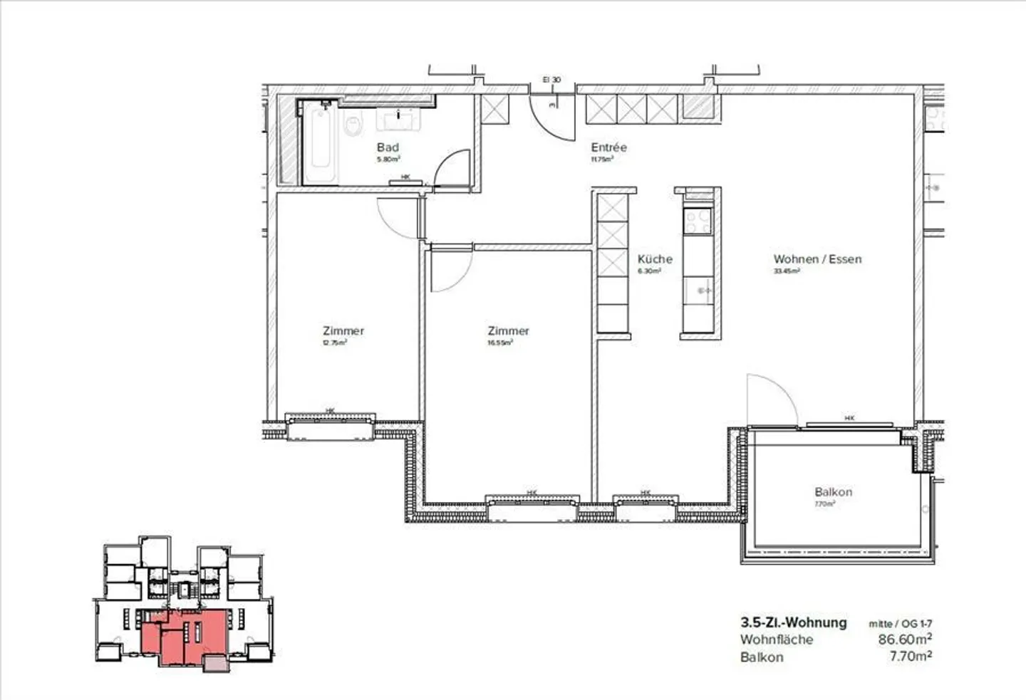 Appartement moderne spacieux dans un environnement verdoyant - Photo 9 sur 9