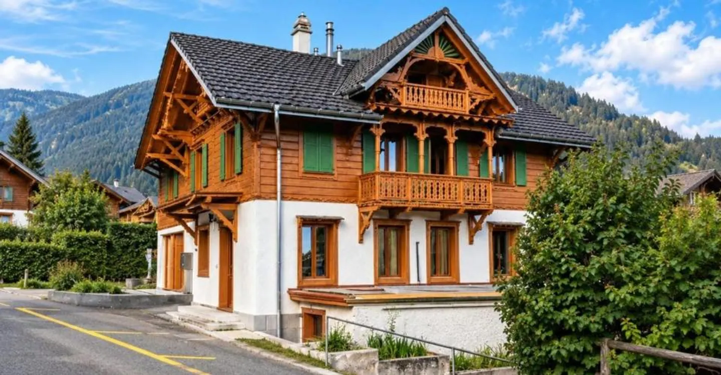 Maison individuelle de standing avec 2 appartements à vendre à Corbeyrier, à 15 min d'Aigle - Photo 1 of 9