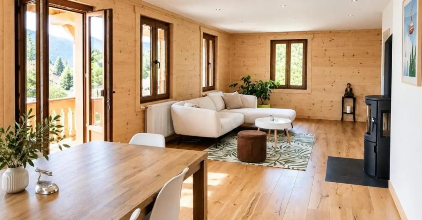 Maison individuelle de standing avec 2 appartements à vendre à Corbeyrier, à 15 min d'Aigle - Photo 5 of 9
