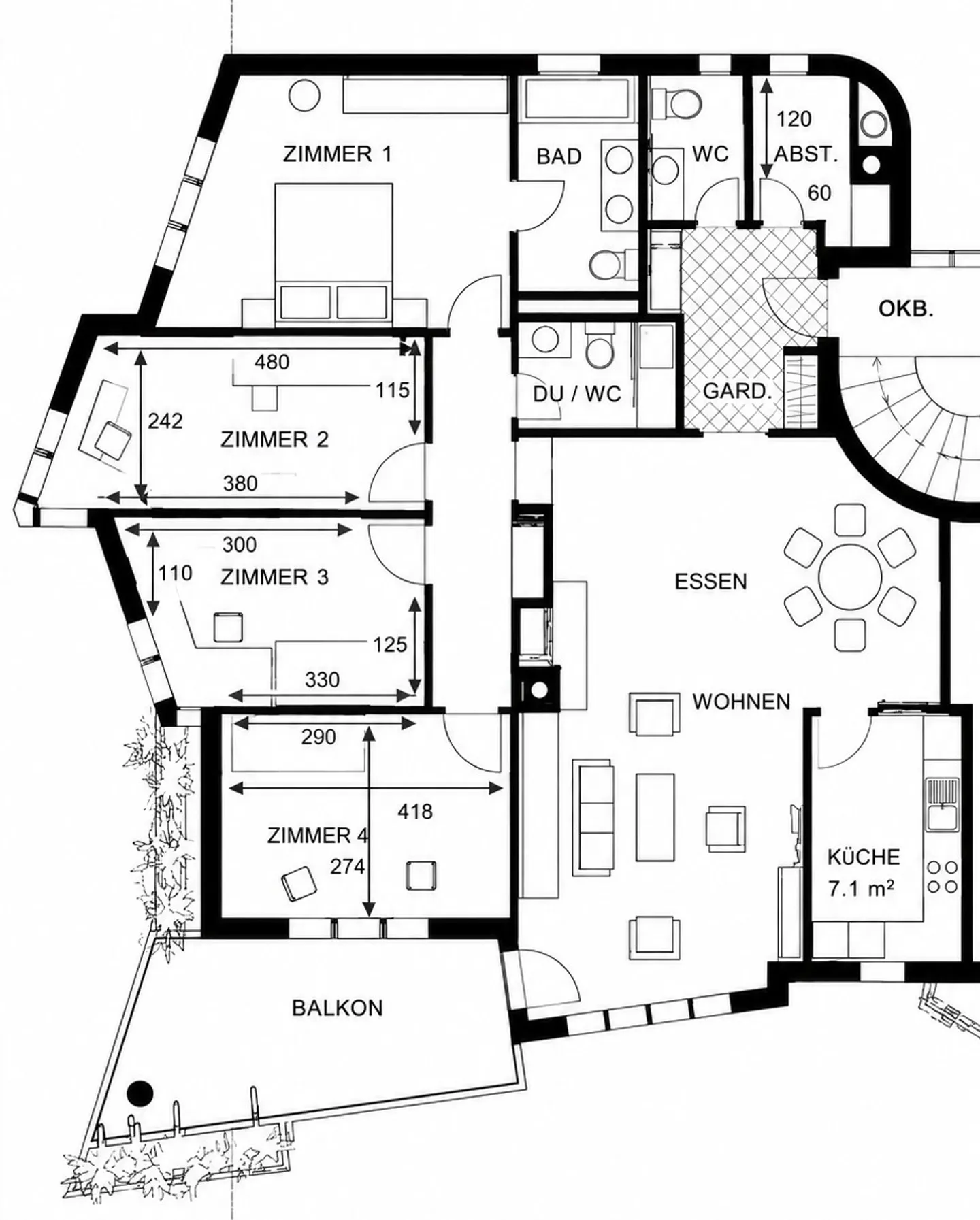 Appartement spacieux de 5,5 pièces avec cheminée et grand balcon sud - Photo 15 sur 15