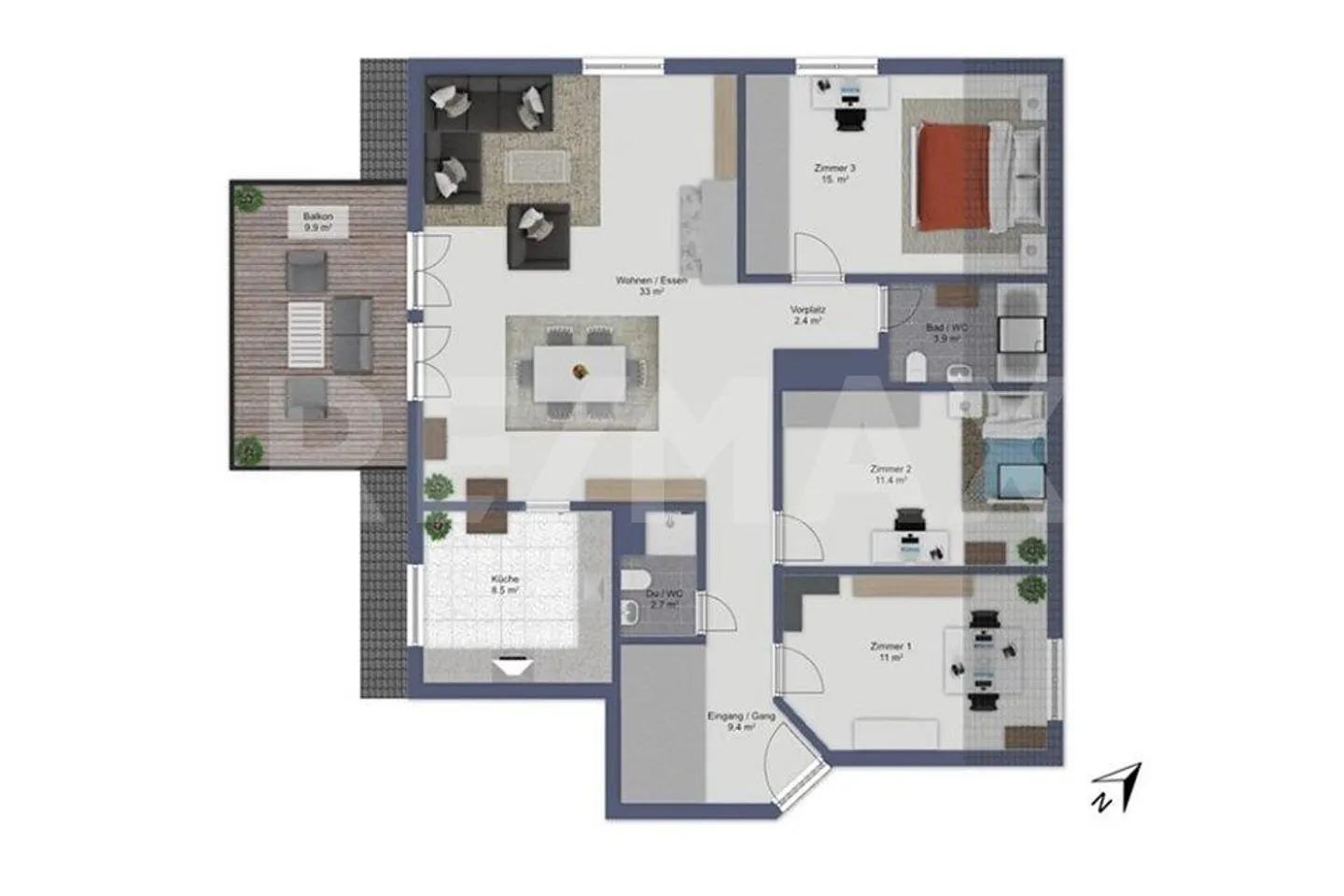 Bright 4.5-room attic apartment with balcony in a quiet location - Photo 11 of 13